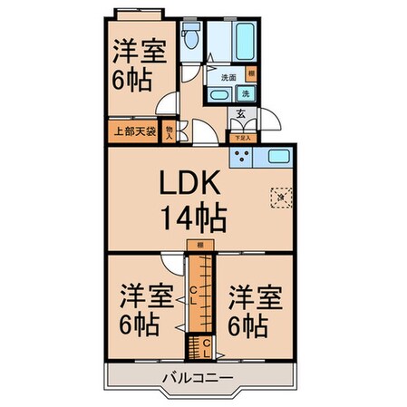 一社デューゼの物件間取画像